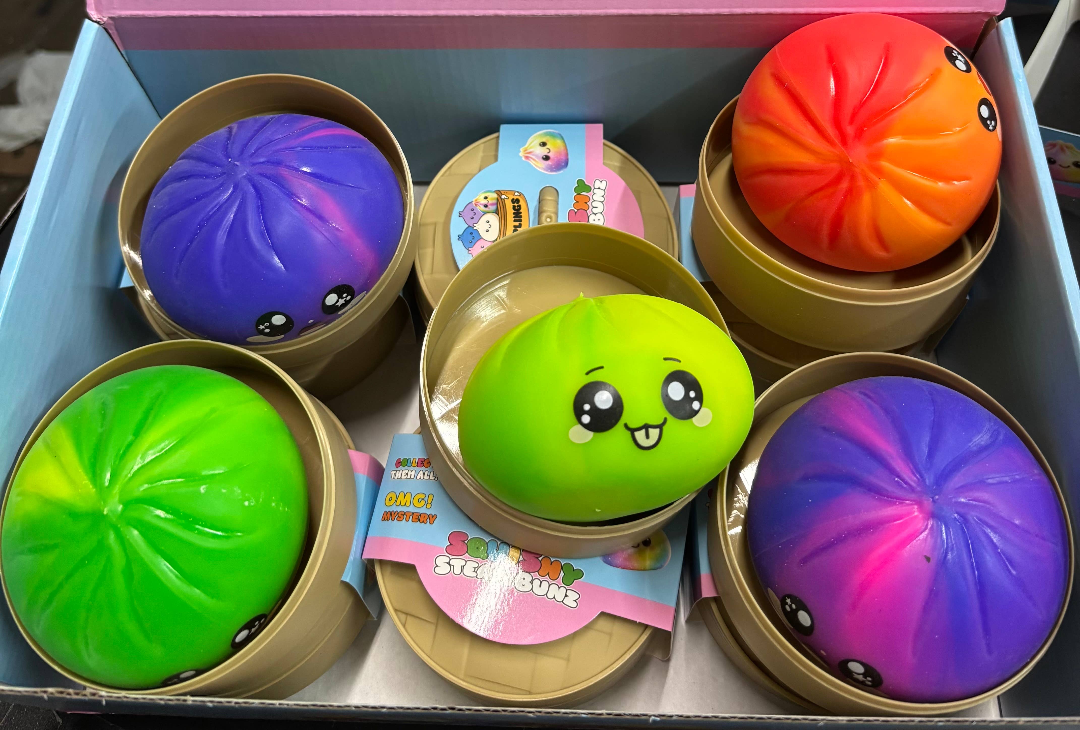 squishy dumpling rainbow and solid colors, individually sealed