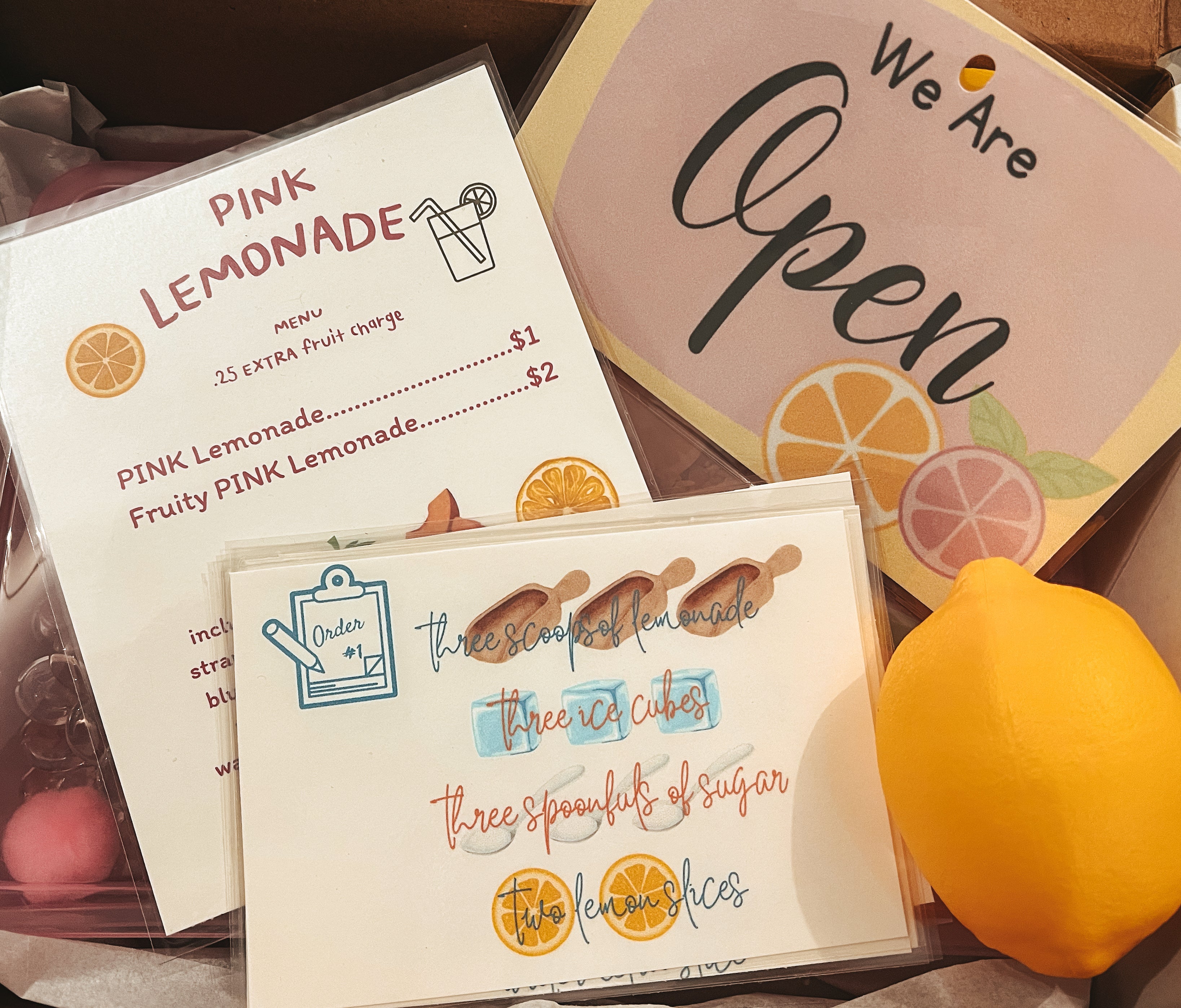 🍋🩷Pink🩷🍋Lemonade Activity Box