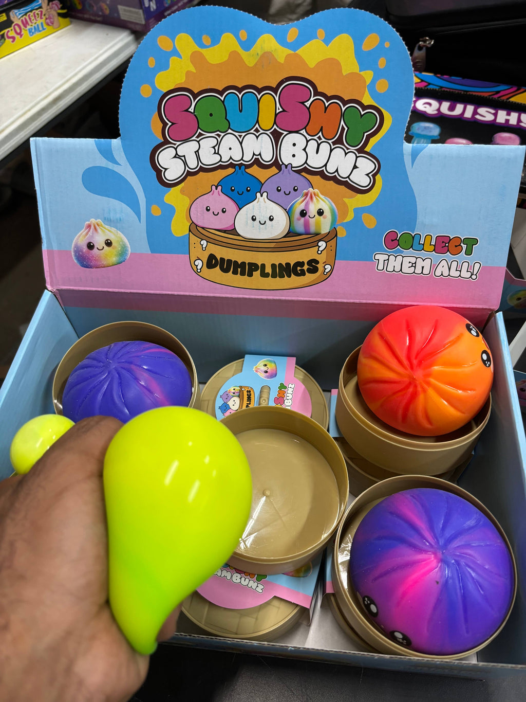 squishy dumpling rainbow and solid colors, individually sealed