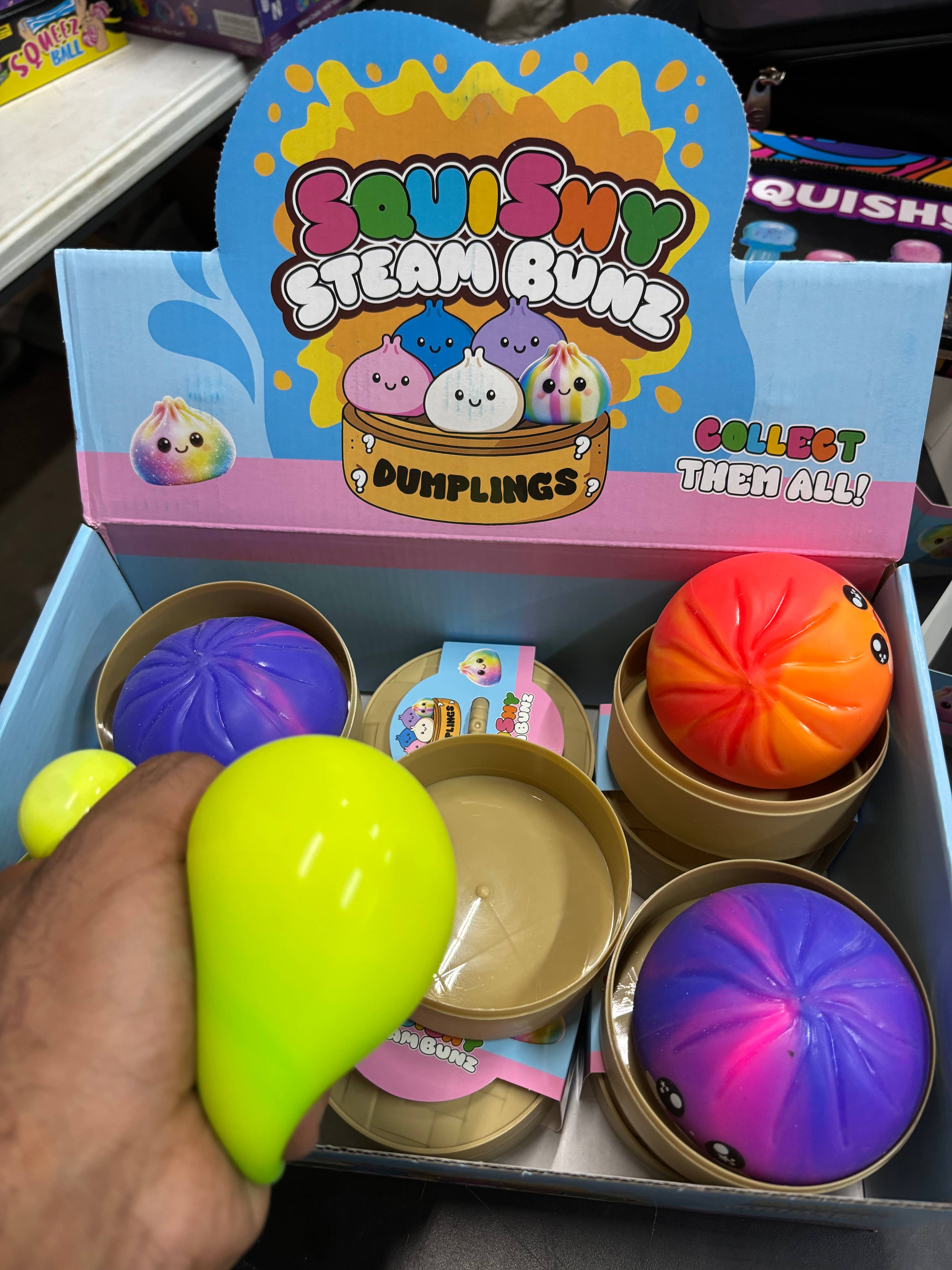 squishy dumpling rainbow and solid colors, individually sealed
