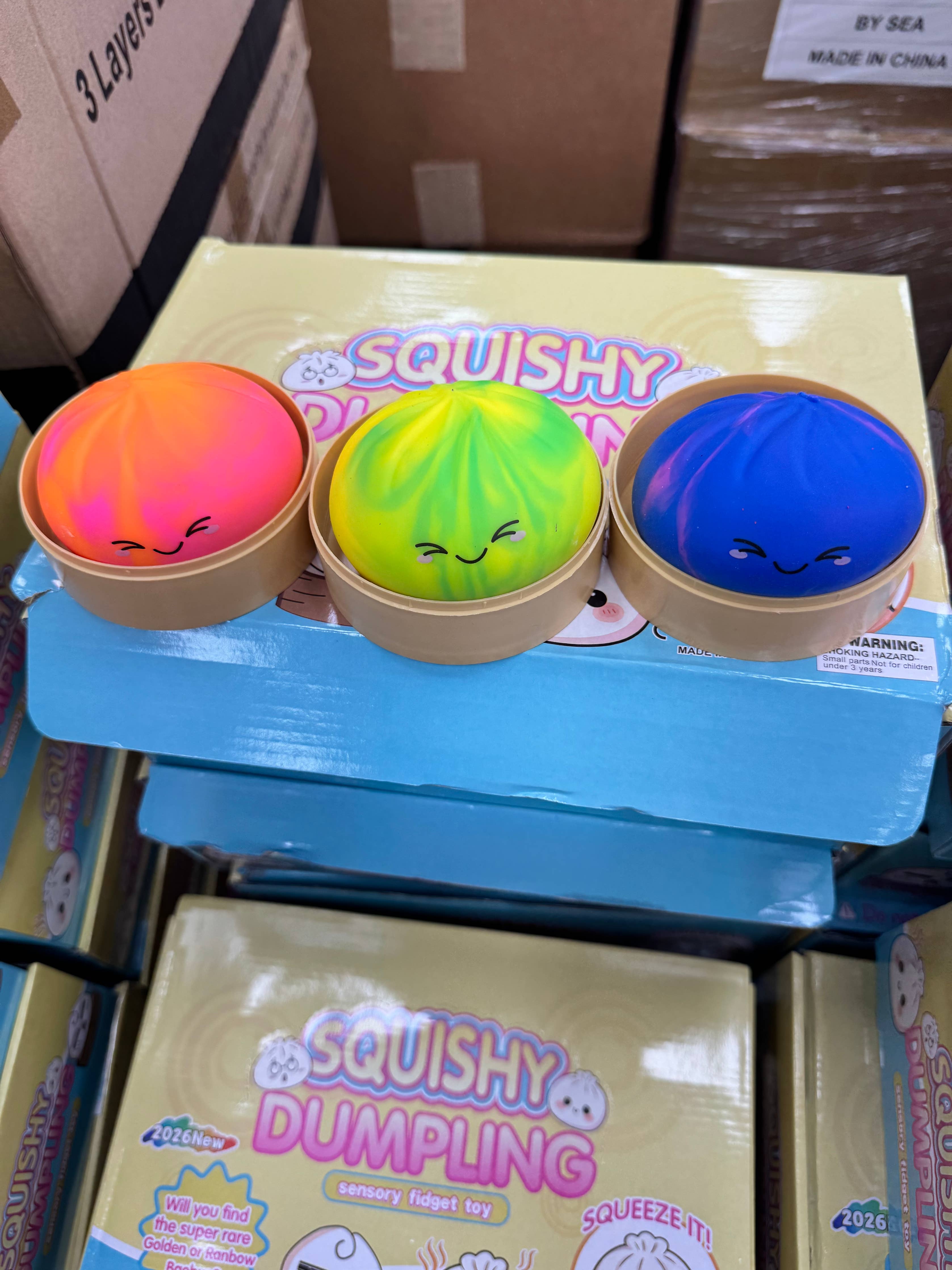 squishy dumpling rainbow and solid colors, individually sealed